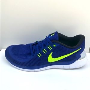 Nike Free 5.0 Navy Neon Running Training Shoes